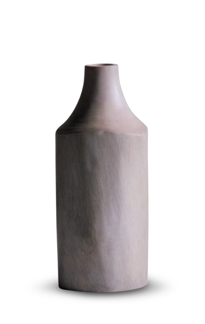 Wooden Vase Bleached Small